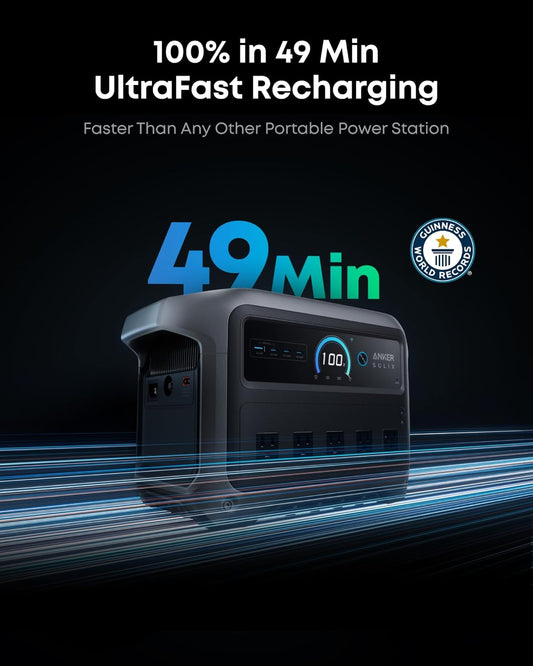 Anker SOLIX C1000 Gen 2 Portable Power Station with 400W Solar Panel, 2,000W
